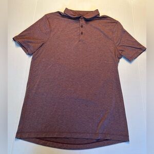 Lululemon Men’s Heathered Bordeaux Short Sleeve Polo Shirt Size Small